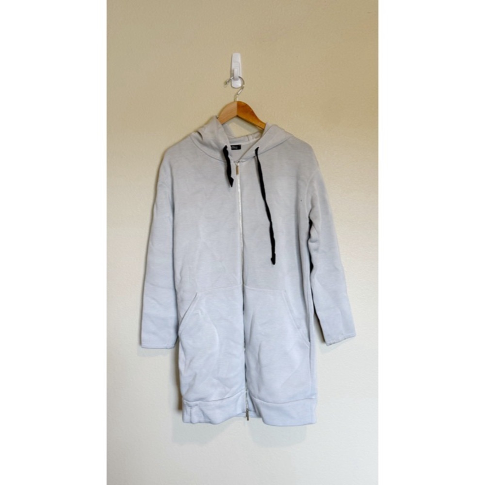 S'Max Mara Light Gray Drawstring Longline Zucra Hoodie M
